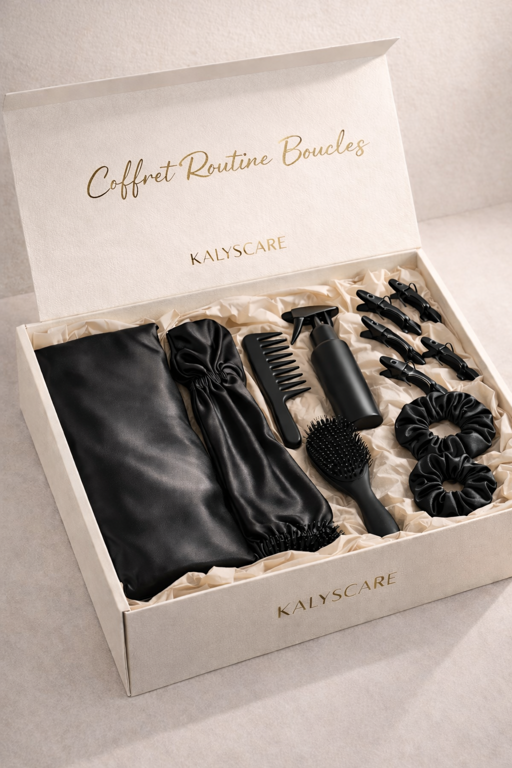Coffret routine boucles Kalyscare - Kit complet soins cheveux bouclés