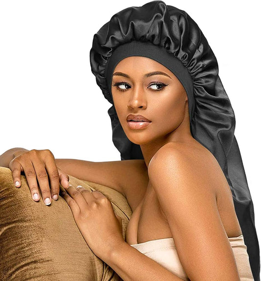 Bonnet nuit satin long Kalyscare - Protection cheveux longs